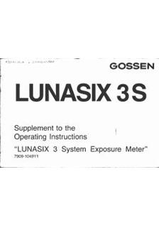 Gossen Lunasix 3 S manual. Camera Instructions.